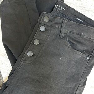 Risen Black Button Fly Jeans